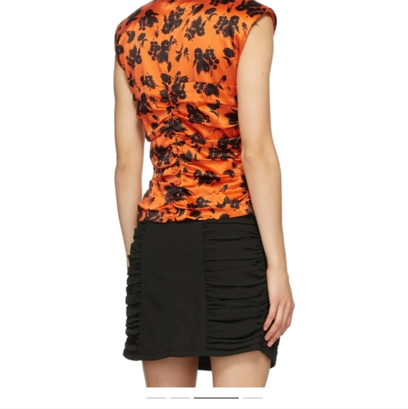 Ganni Orange Silk Top - Picture 2 of 3